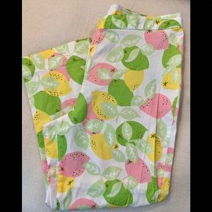 Vintage Lilly Pulitzer lemon lime cropped pants 10